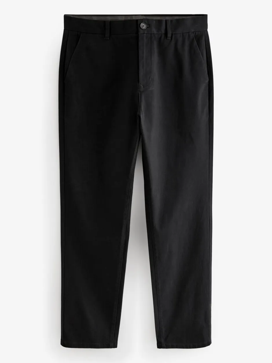 Broeken En Chino's|Next Zwart - Straight fit - Stretchy chino