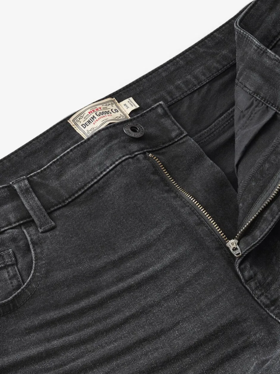 Jeans*Next - Straight-fit Essential stretchy jeans met rechte pasvorm Zwart