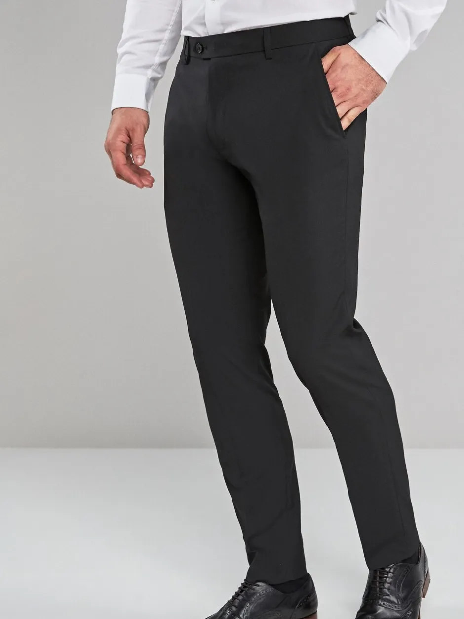 Formele Broek|Broeken En Chino's|Next - Strakke Pasvorm - Chique stretchy broek Zwart