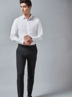 Formele Broek|Broeken En Chino's|Next - Strakke Pasvorm - Chique stretchy broek Zwart