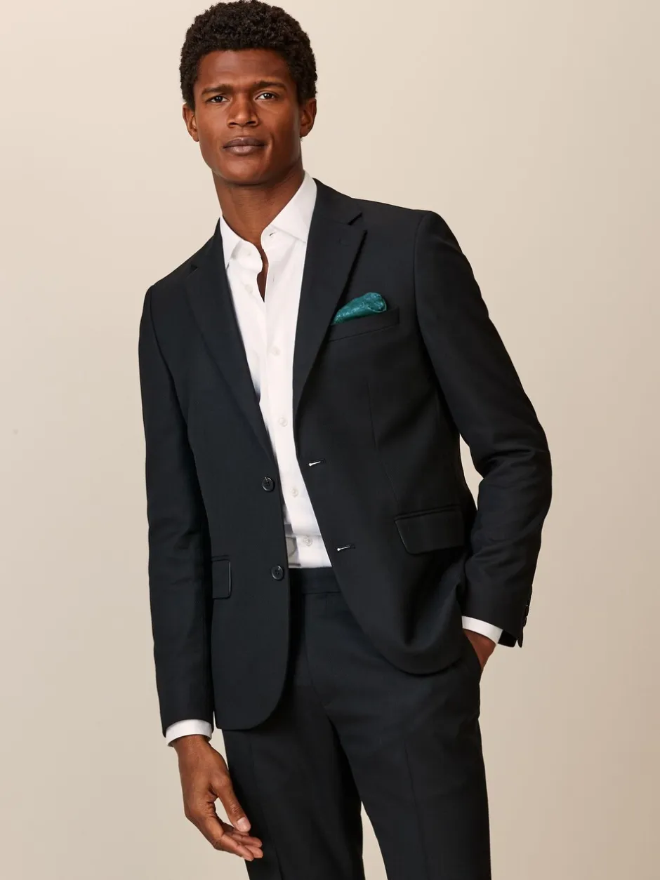 Blazers En Business-Jasjes|Pakken|Next - Strakke Pasvorm - Kostuum met textuur: colbert Zwart