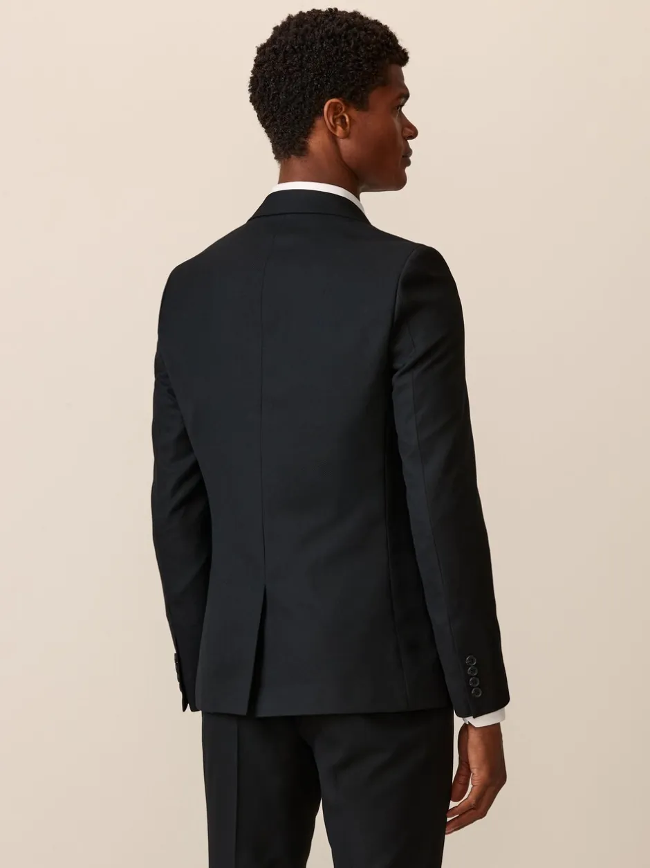 Blazers En Business-Jasjes|Pakken|Next - Strakke Pasvorm - Kostuum met textuur: colbert Zwart