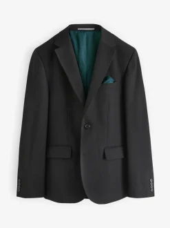 Blazers En Business-Jasjes|Pakken|Next - Strakke Pasvorm - Kostuum met textuur: colbert Zwart