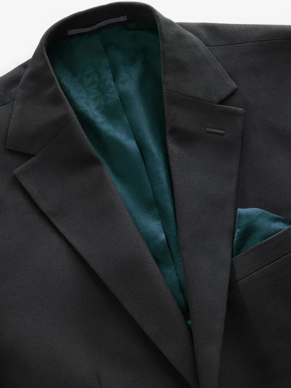 Blazers En Business-Jasjes|Pakken|Next - Strakke Pasvorm - Kostuum met textuur: colbert Zwart
