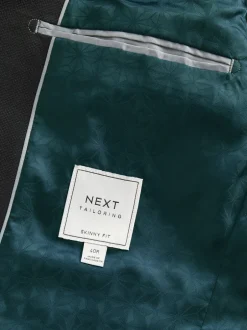 Blazers En Business-Jasjes|Pakken|Next - Strakke Pasvorm - Kostuum met textuur: colbert Zwart