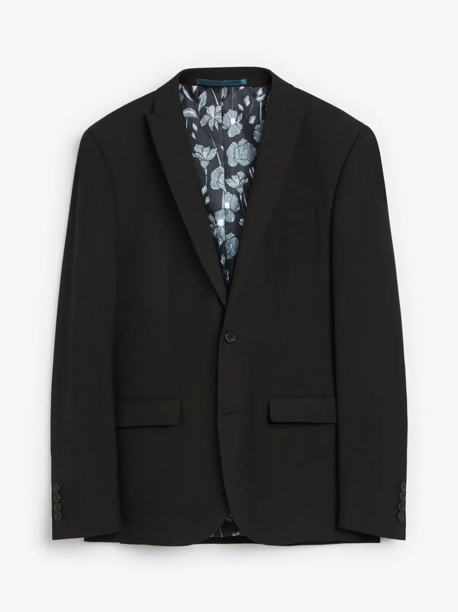 Blazers En Business-Jasjes|Pakken*Next - Strakke Pasvorm - Kostuum met twee knopen: colbert Zwart