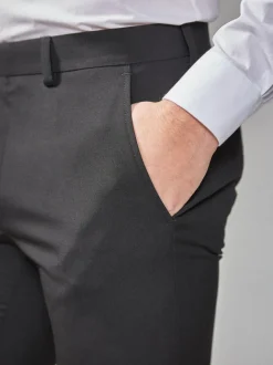 Smokings En Feestkleding*Next - Strakke Pasvorm - Pantalon in smokingstijl Zwart
