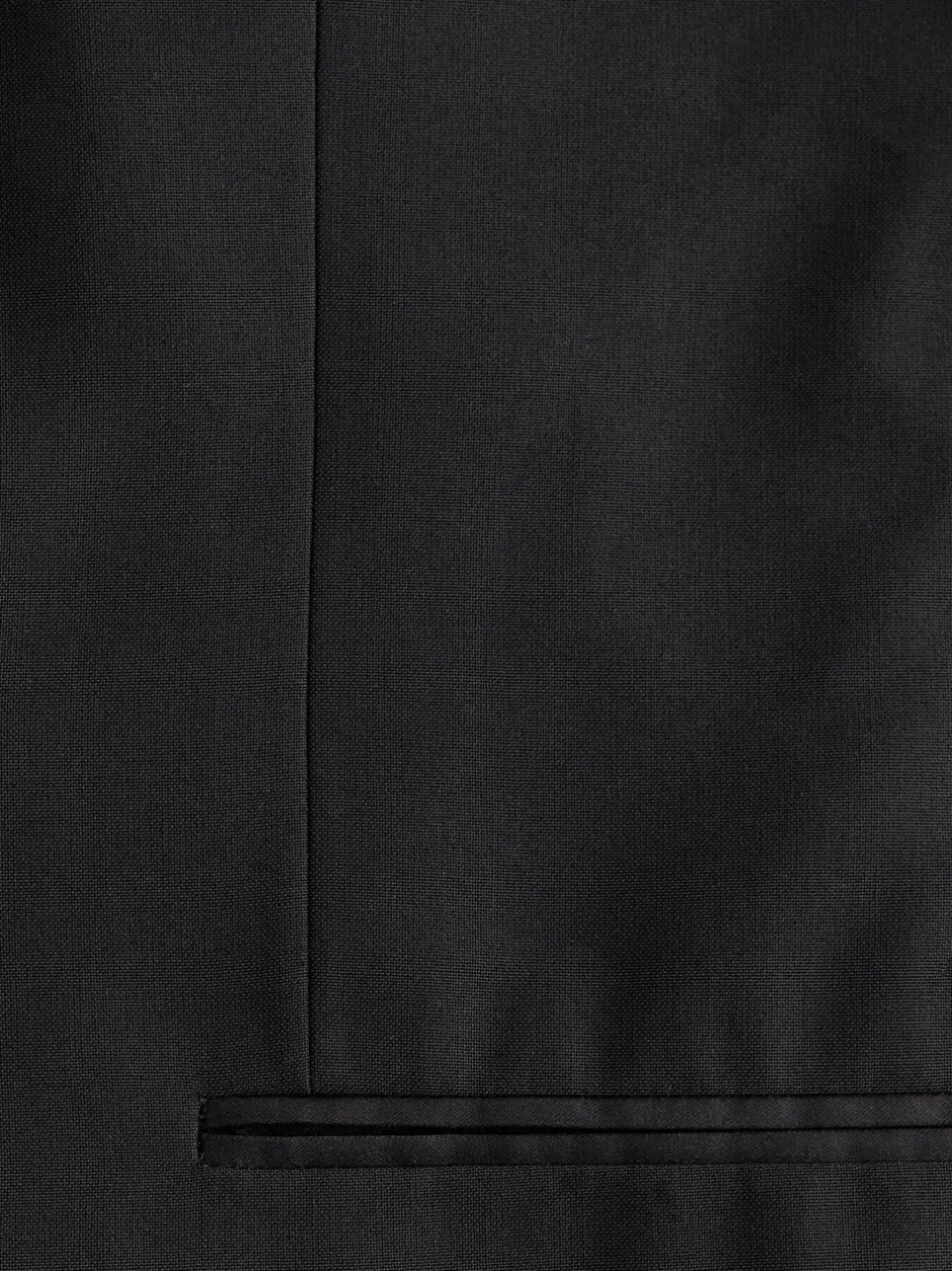Smokings En Feestkleding|Blazers En Business-Jasjes|Next Zwart - Strakke Pasvorm - Smoking: colbert