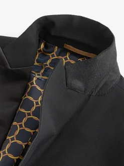 Smokings En Feestkleding|Blazers En Business-Jasjes|Next Zwart - Strakke Pasvorm - Smoking: colbert