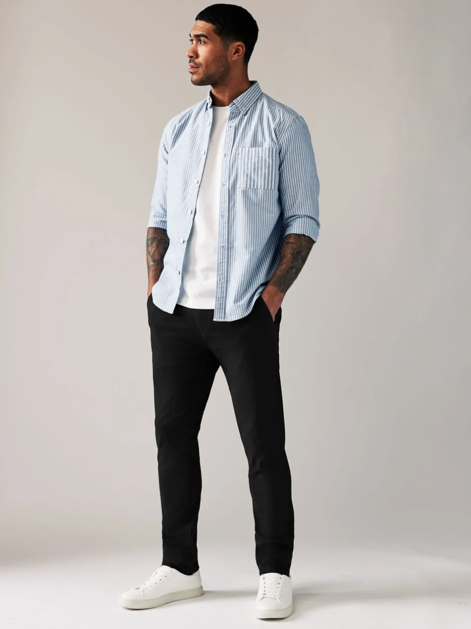 Broeken En Chino's*Next Zwart - Strakke Pasvorm - Stretchy chino