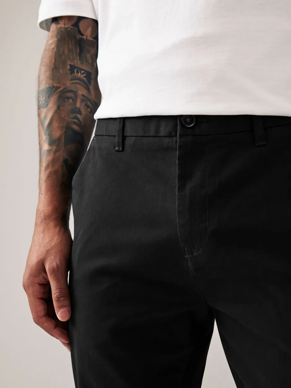 Broeken En Chino's*Next Zwart - Strakke Pasvorm - Stretchy chino