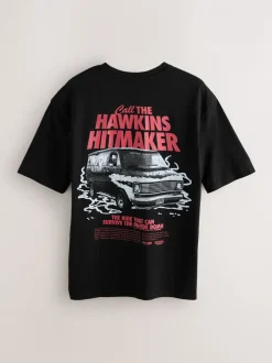 T-Shirts En Hemden*Next Zwart - Stranger Things Graphic Print T-Shirt