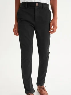 Schoolkleding|Broeken En Chino's|Next Zwart - Stretchy chino's (3-17jr)