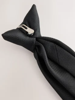 Stropdassen En Pochets|Next Zwart - Stropdas met textuur