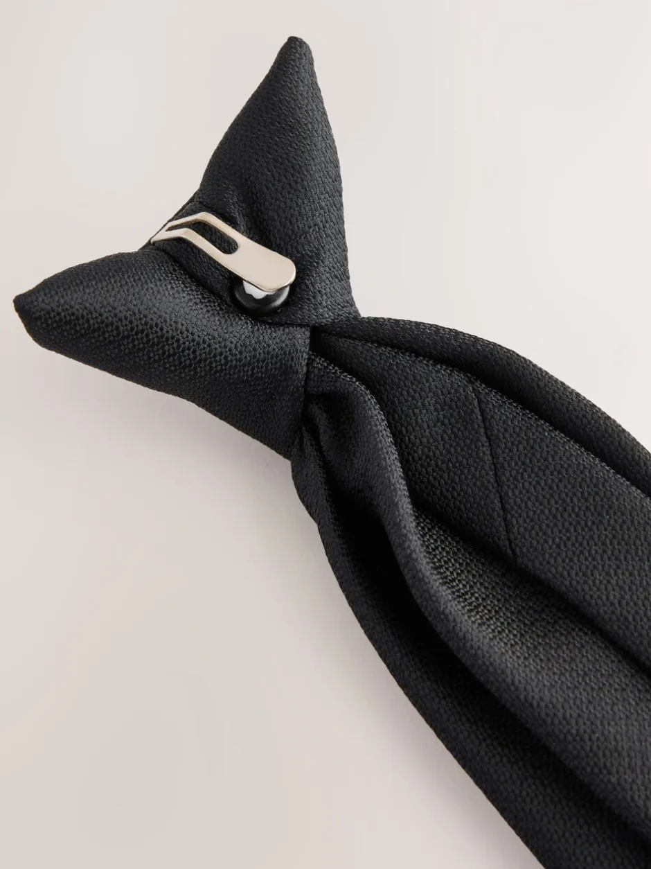 Stropdassen En Pochets|Next Zwart - Stropdas met textuur