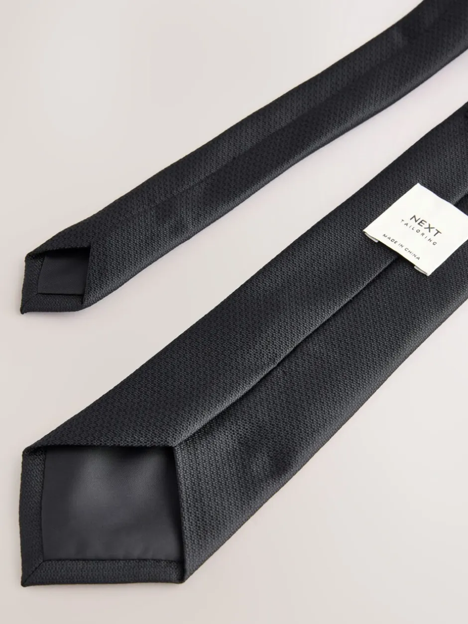 Stropdassen En Pochets|Next Zwart - Stropdas met textuur