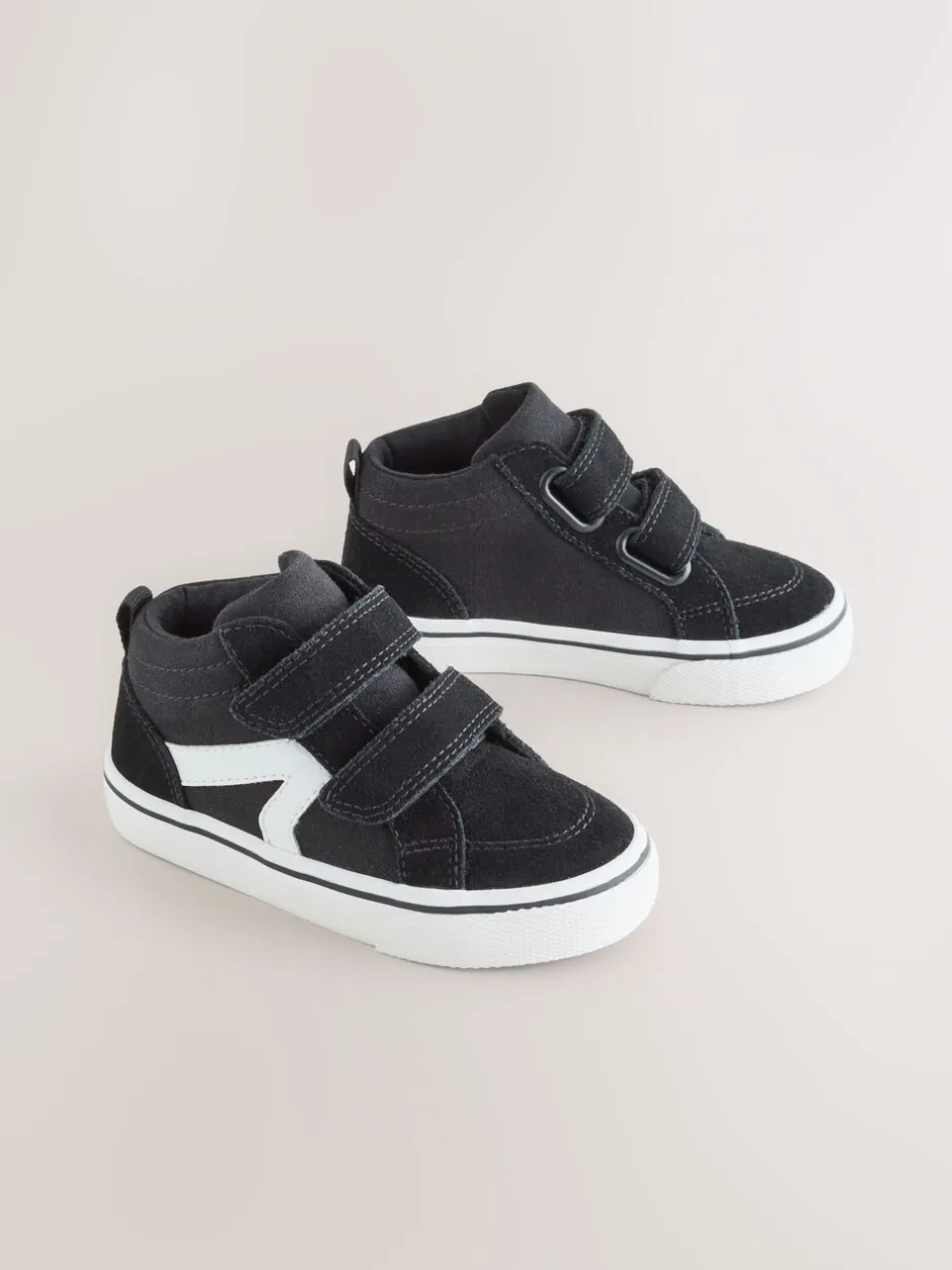 Boots*Next - Suède hoge sneakers met klittenbandsluiting Zwart