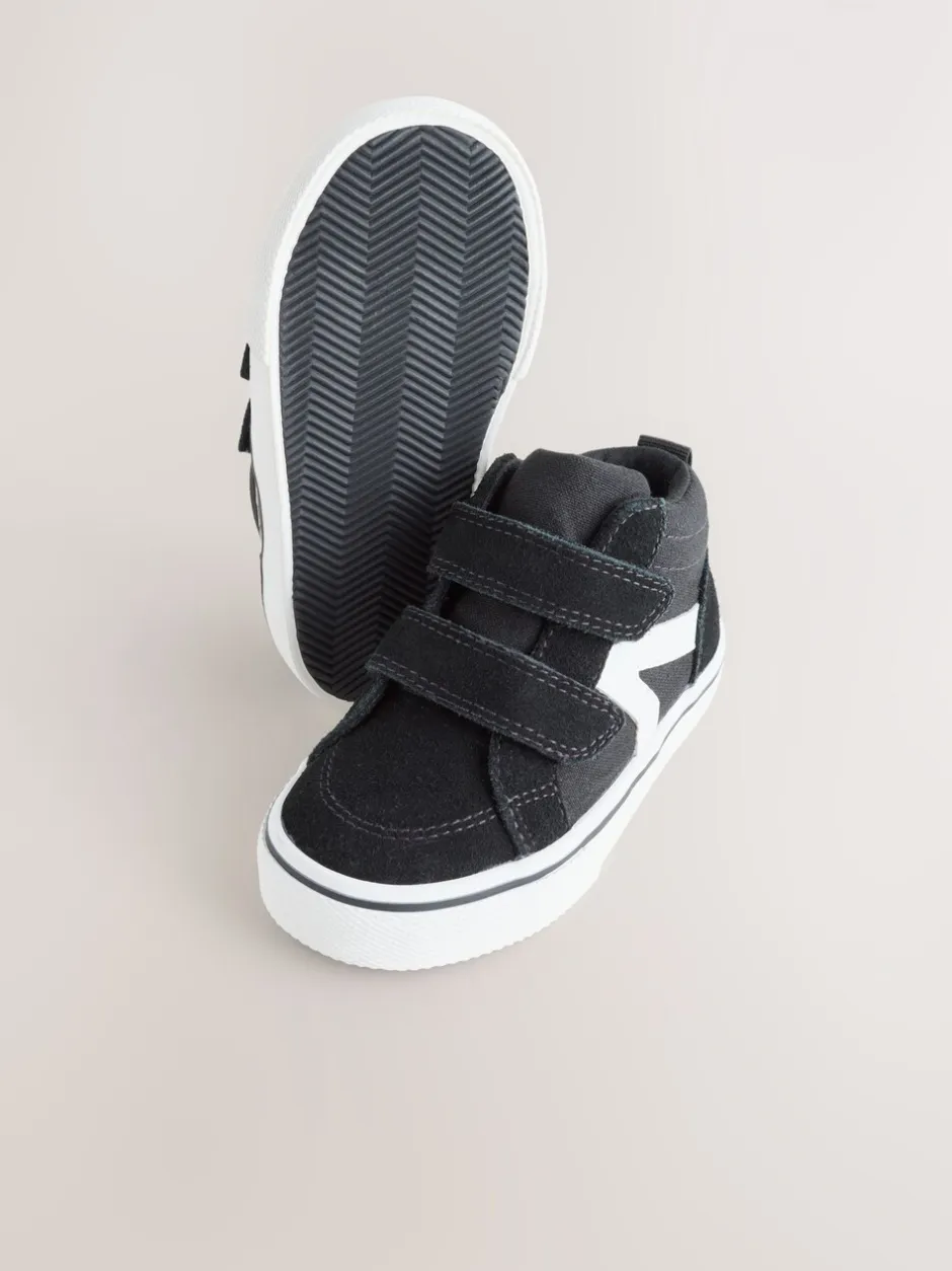 Boots*Next - Suède hoge sneakers met klittenbandsluiting Zwart
