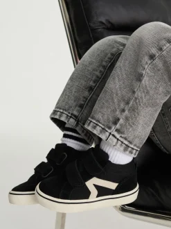 Boots*Next - Suède hoge sneakers met klittenbandsluiting Zwart