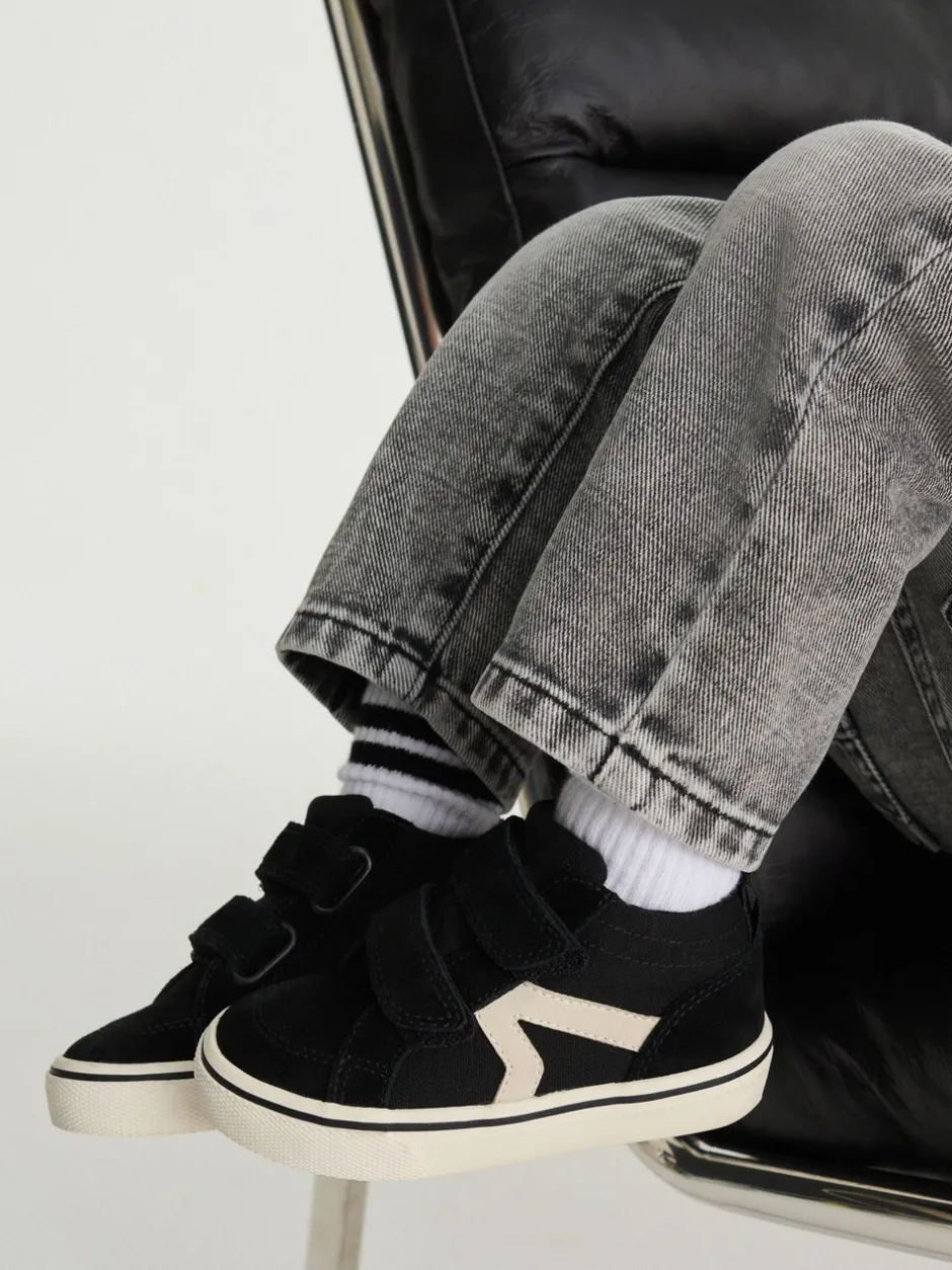 Boots*Next - Suède hoge sneakers met klittenbandsluiting Zwart