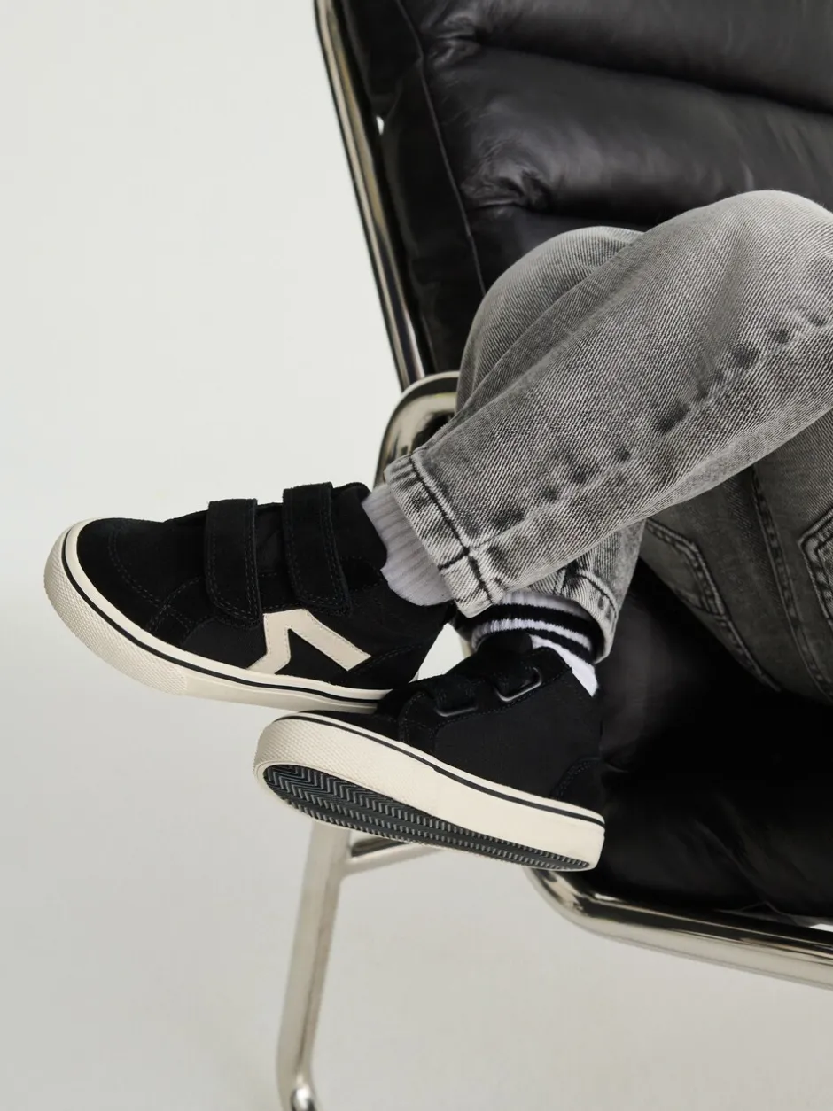 Boots*Next - Suède hoge sneakers met klittenbandsluiting Zwart