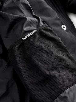 Jassen, Jacks En Kinderwagenpakjes|Schoolkleding*Superdry - - Everest lange gewatteerde jas Zwart