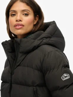 Jassen En Jacks*Superdry Zwart - - Gewatteerd sportjack met capuchon