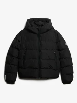 Jassen En Jacks*Superdry Zwart - - Gewatteerd sportjack met capuchon