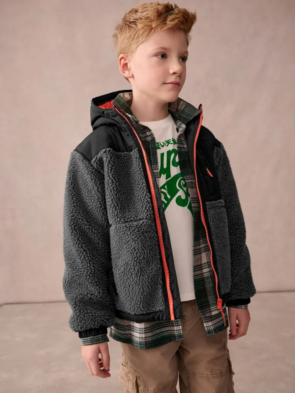 Jassen, Jacks En Kinderwagenpakjes|Schoolkleding|Superdry Zwart - - Jack met rits en borgvoering