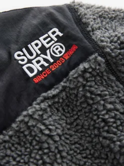 Jassen, Jacks En Kinderwagenpakjes|Schoolkleding|Superdry Zwart - - Jack met rits en borgvoering
