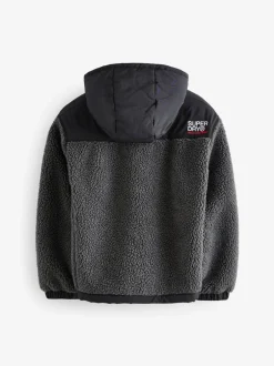 Jassen, Jacks En Kinderwagenpakjes|Schoolkleding|Superdry Zwart - - Jack met rits en borgvoering