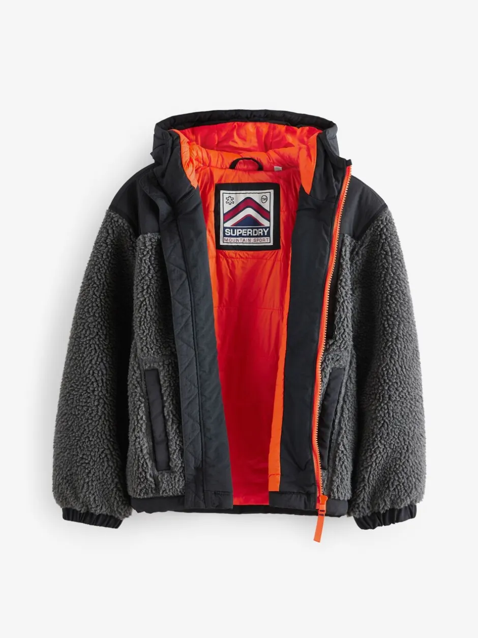 Jassen, Jacks En Kinderwagenpakjes|Schoolkleding|Superdry Zwart - - Jack met rits en borgvoering