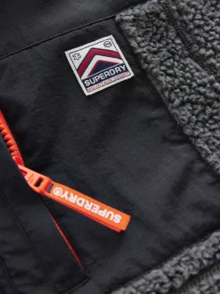 Jassen, Jacks En Kinderwagenpakjes|Schoolkleding|Superdry Zwart - - Jack met rits en borgvoering
