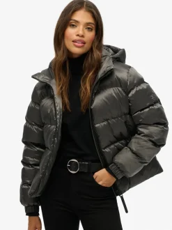 Jassen En Jacks*Superdry - luxe sport pufferjack met capuchon Zwart