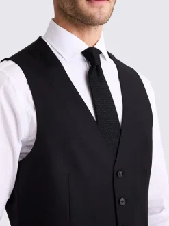 Vesten|MOSS - Tailored - Stretch Suit Waistcoat Zwart