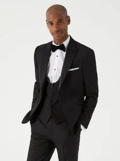 Smokings En Feestkleding|Skopes Zwart - Tailored - Sinatra fit diner kostuumjasje