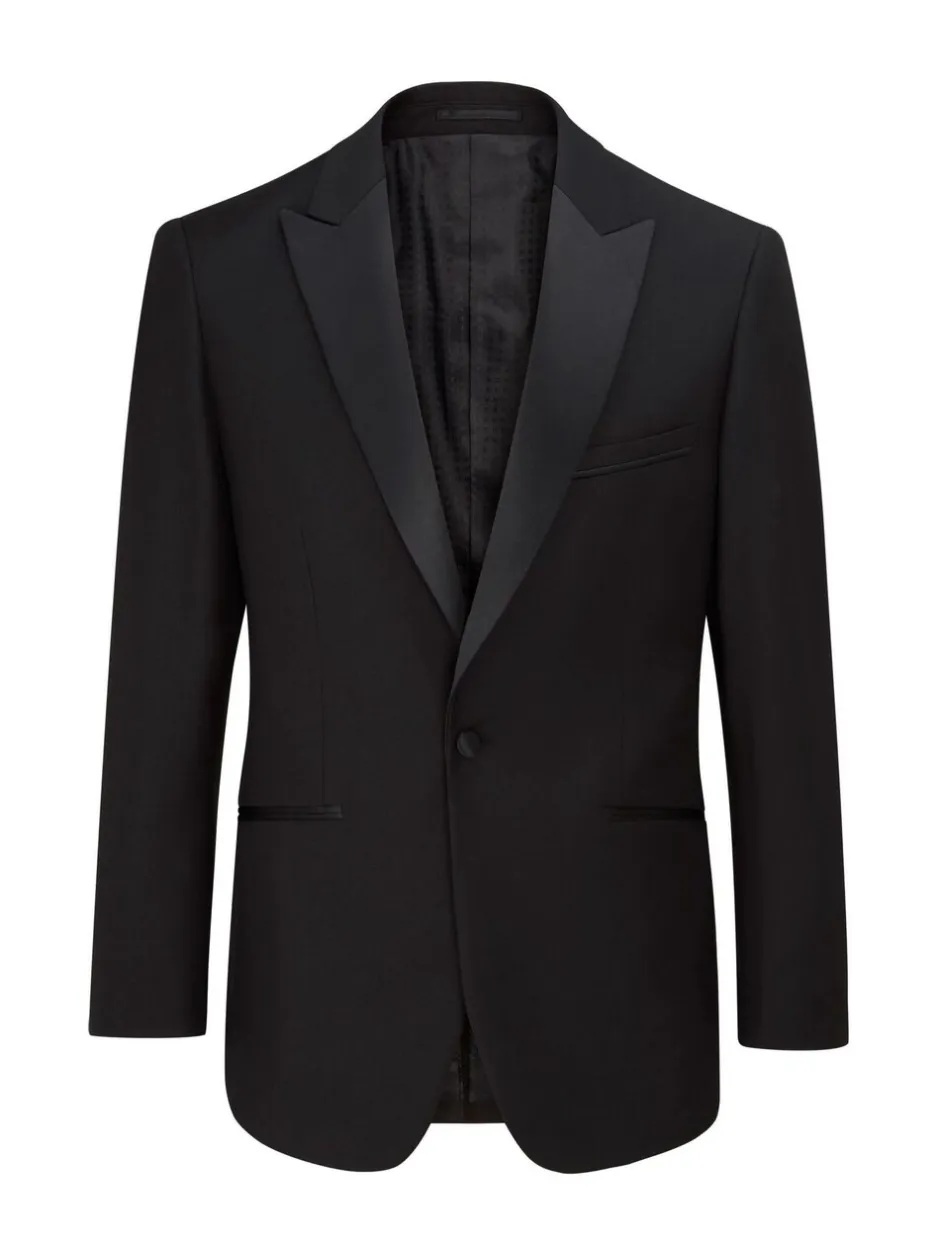 Smokings En Feestkleding|Skopes Zwart - Tailored - Sinatra fit diner kostuumjasje