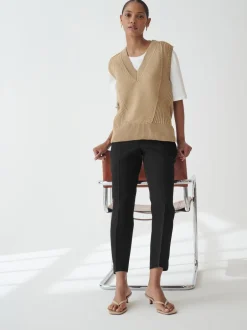 Kostuums En Werkkleding*Next Zwart - Tailored Elasticated Back Straight Leg Trousers
