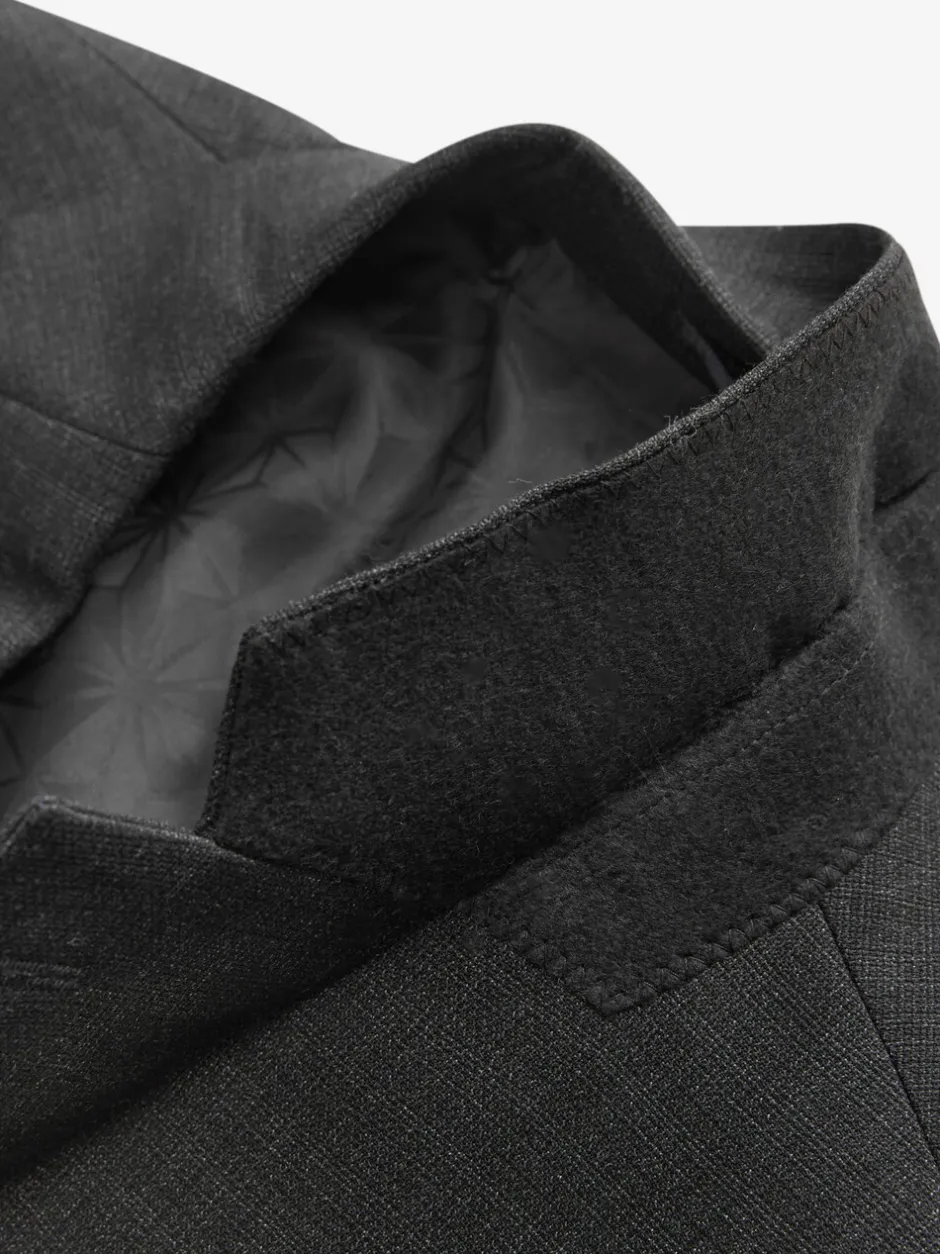 Pakken*Next - Tailored fit - Colbert van wolmix met textuur Zwart