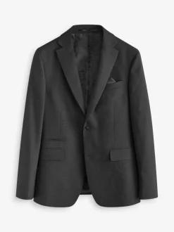 Pakken*Next - Tailored fit - Colbert van wolmix met textuur Zwart