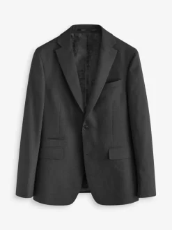 Pakken*Next - Tailored fit - Colbert van wolmix met textuur Zwart
