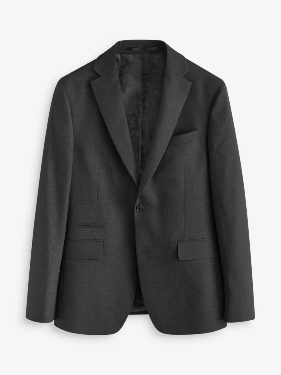Pakken*Next - Tailored fit - Colbert van wolmix met textuur Zwart
