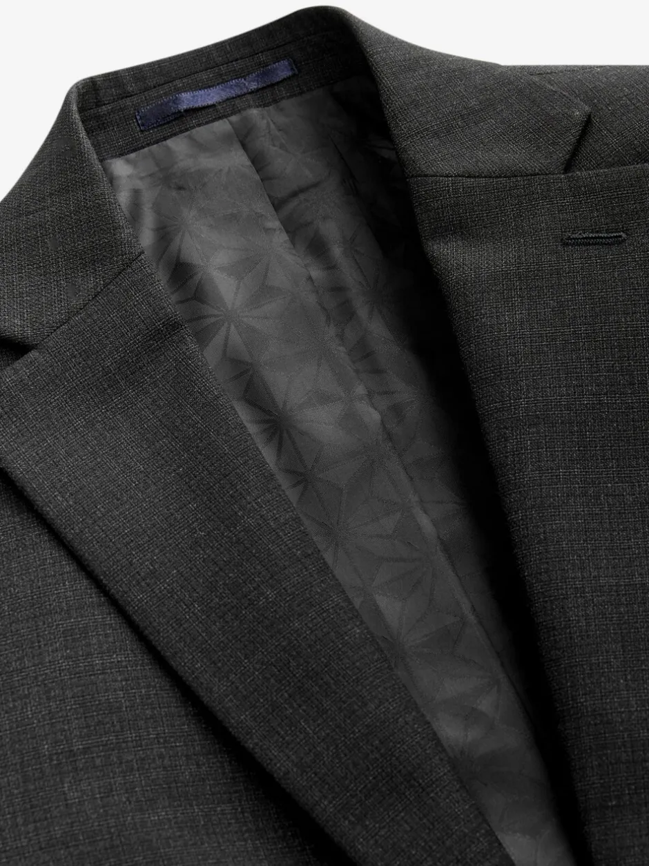 Pakken*Next - Tailored fit - Colbert van wolmix met textuur Zwart