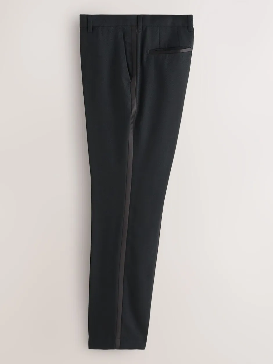 Formele Broek|Smokings En Feestkleding*Next Zwart - Tailored fit - Smokingpantalon met biesdetail en textuur