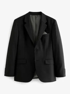 Pakken*Next Zwart - Tailored fit - Tailored Fit Wool Blend Motionflex Suit Jacket