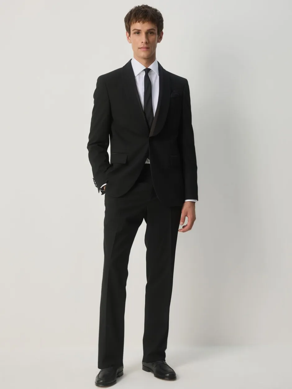 Smokings En Feestkleding|Next Zwart - Tailored Fit Tuxedo Suit Trousers