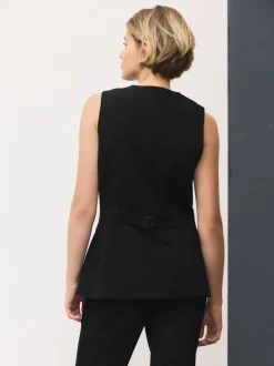 Kostuums En Werkkleding*Next Zwart - Tailored Waistcoat With Wool
