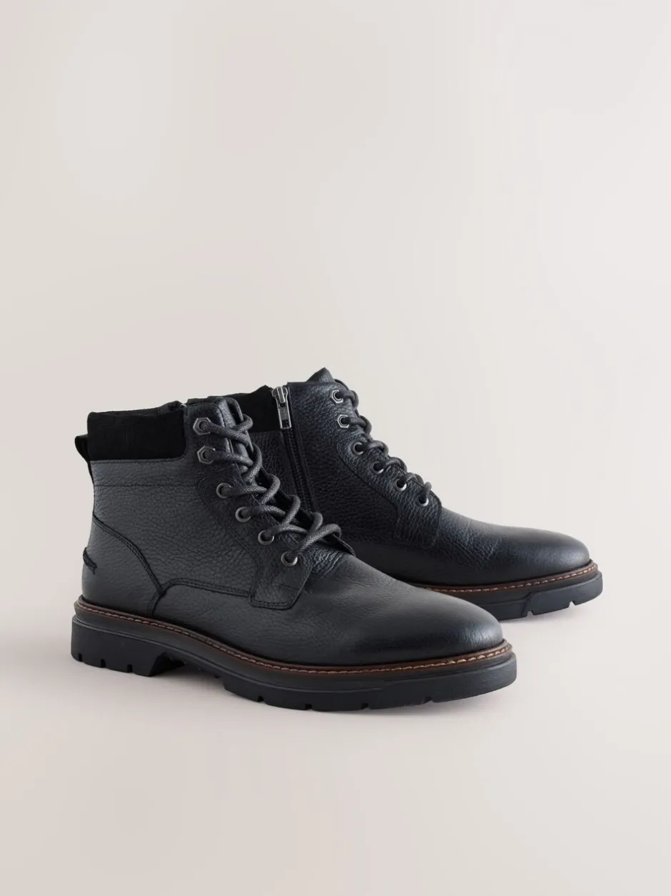 Boots*Next - Tall Leather Zip-Up Boots Zwart