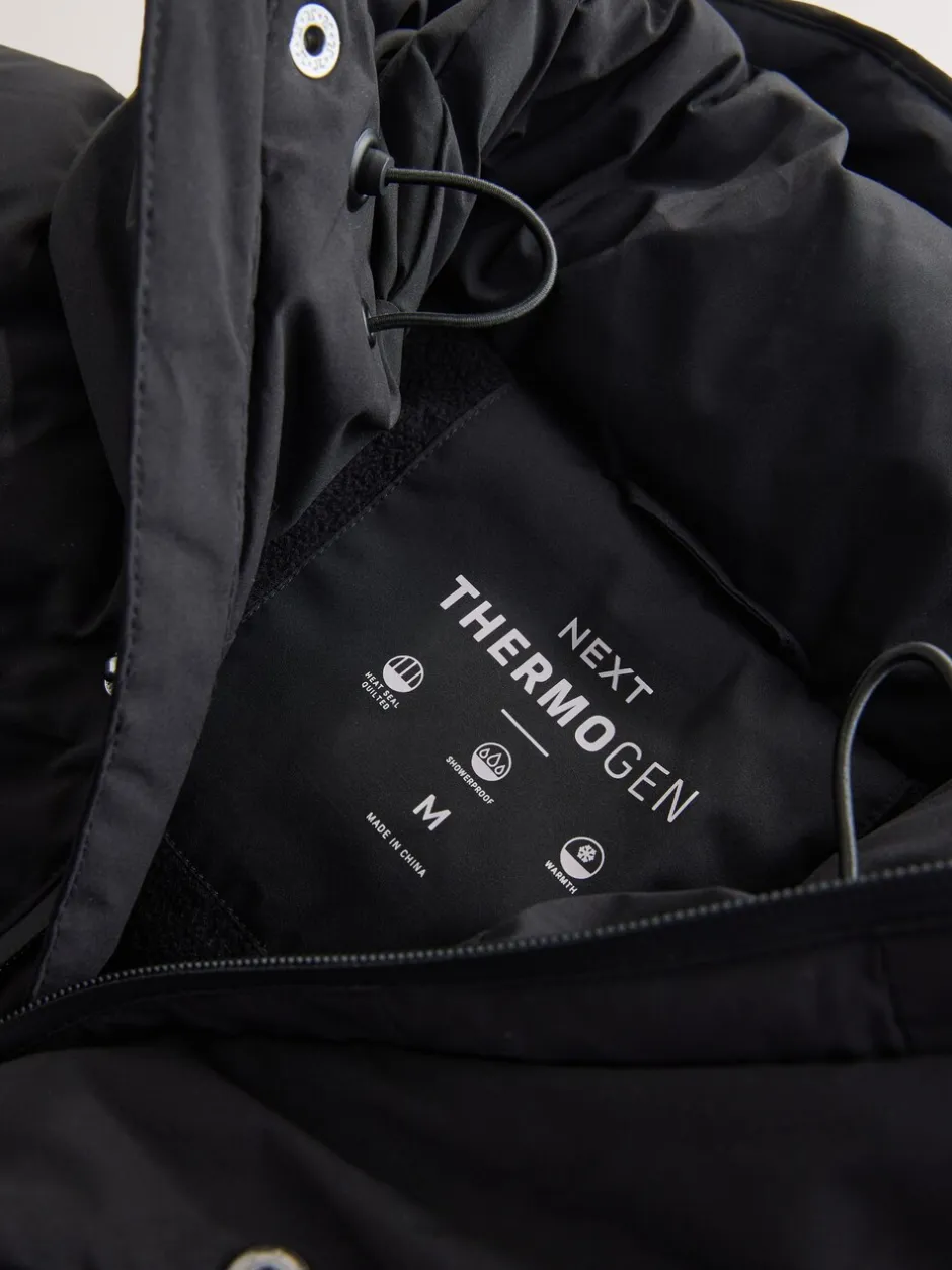 Jassen En Jacks*Next - ThermoGen regenbestendige gewatteerde Jack Zwart
