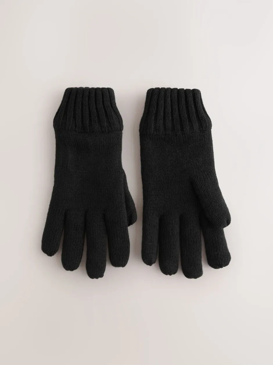 Mutsen, Sjaals En Handschoenen*Next - Thinsulate Knitted Touchscreen Gloves Zwart